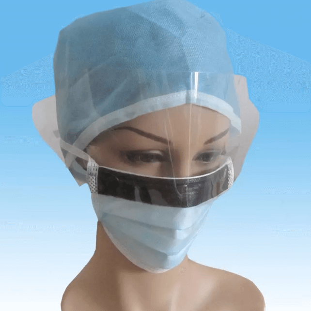 non woven anti fog face mask with black anti glisten