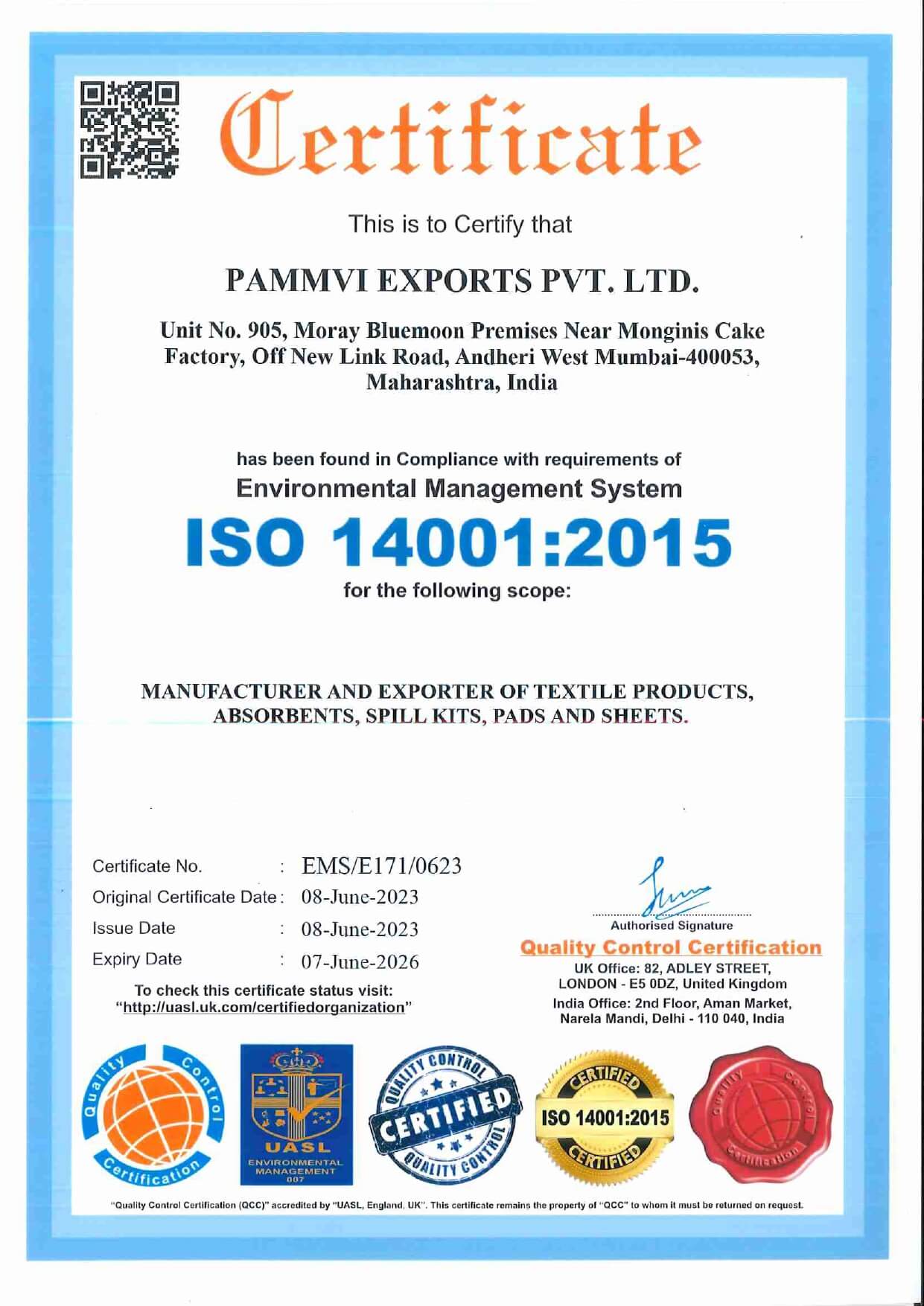 EMS ISO CERTIFICATE page 0001