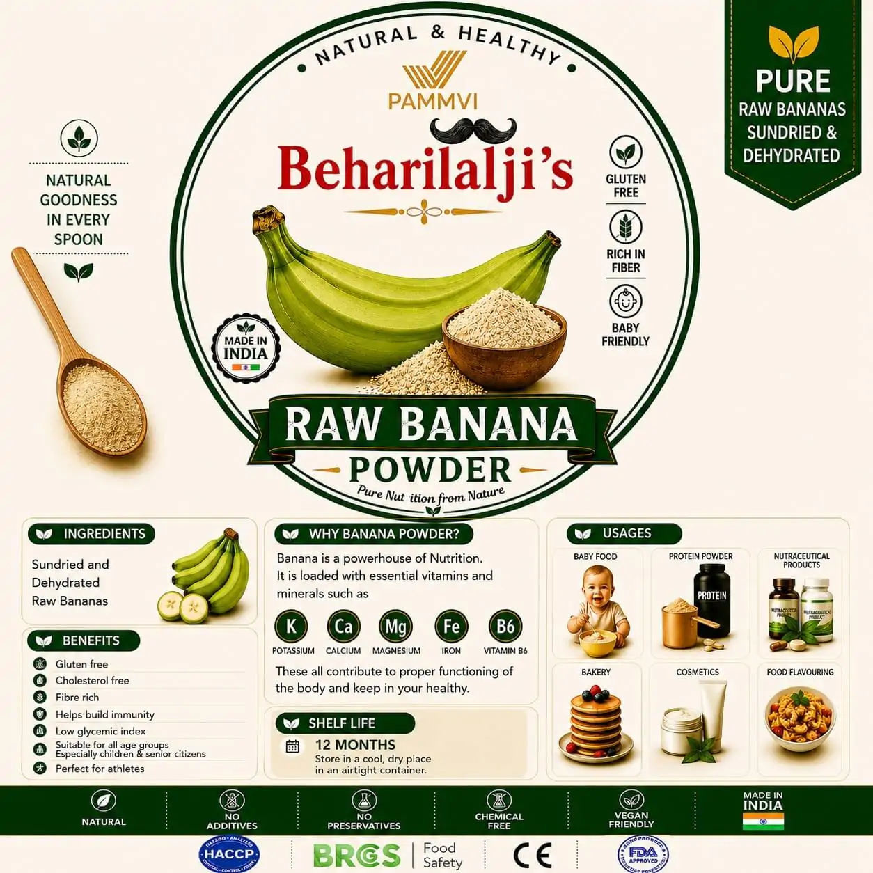 Home New 20 raw banana powder